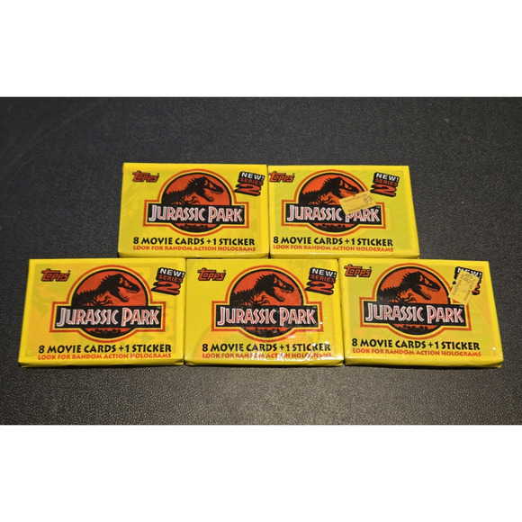 Lot of 5 Topps Jurassic Park Series 2 Trading Card Packs 1993 Sealed - Picture 1 of 3